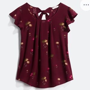 Floral Burgundy Women's Top